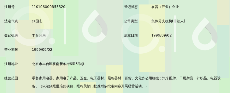 北京市丰台区工贸服务公司五金交电商店